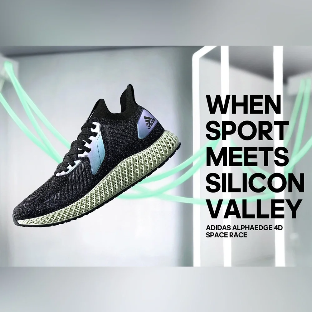 Adidas Men’s Alphaedge 4D in black iridescent size 8‎ running shoes